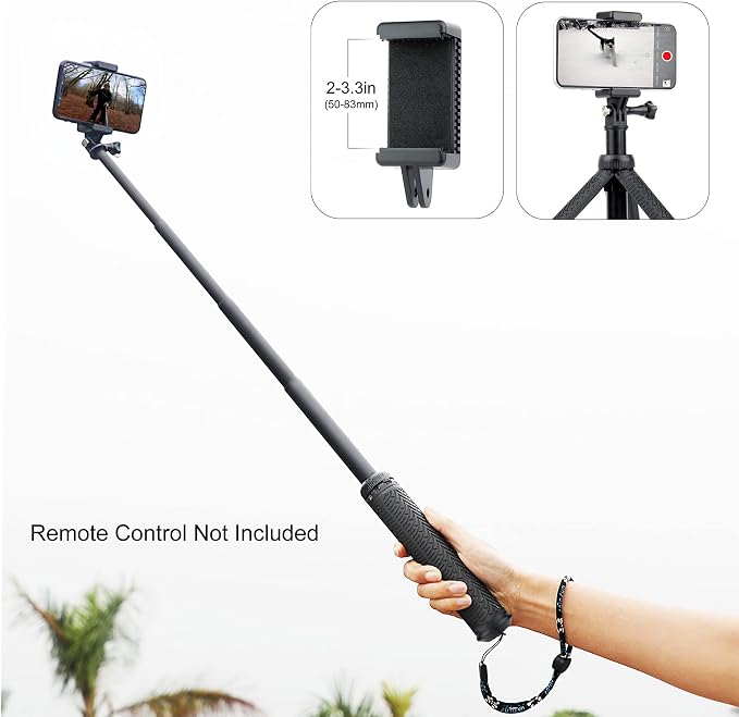 GEPULY Underwater Tripod Stand Aluminum Selfie Stick Pole - Waterproof Hand Grip for GoPro Here 13 12 11 Insta360 AKASO DJI OSMO Action 6&Smartphones Extended Monopod Accessories