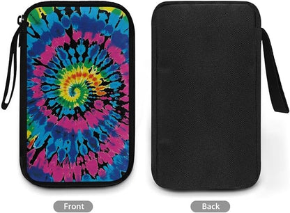 Tie Dye Print Portable Travel Cable Organizer Bag, Tech Storage Bag for Cord, Charger, Phone, Earphone, Hard Drive, USB, SD Card and Electronic Accessories
