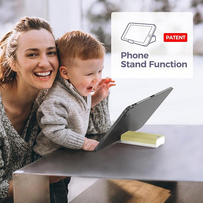 CLICK CLEAN Touchscreen Mist Cleaner, Screen Cleaner, All in One Screen Cleaner Spray with Microfiber and Phone Stand for All Phones, Laptop and Tablet Screens (Beige)