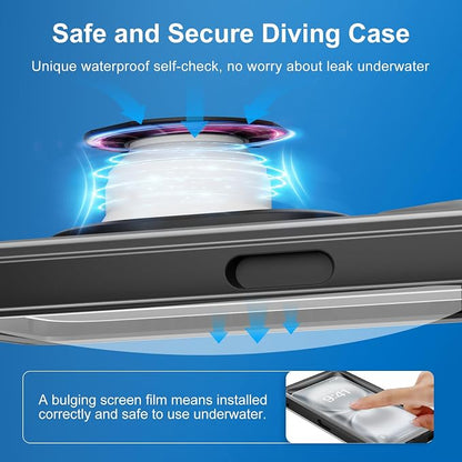 Beasyjoy Waterproof Phone Case, Underwater Phone Case for Snorkeling, Universal IPX8 Diving Outdoor Video Photo with Lanyard for iPhone 17/16/15/14 Pro Max, Samsung Galaxy S26/S25 Google Moto, Black