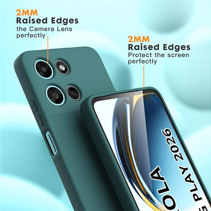 for Motorola Moto G 2026/G Play 2026 Case, 2 Pack Tempered Glass Screen Protectors, Soft TPU Liquid Silicone Shockproof Gel Cover-Midnight Green
