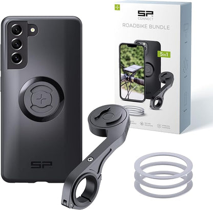SP CONNECT Road Bike Bundle | SPC+ | Compatible with Samsung S21 FE | Bike Phone Mount | Bicycle Accessories and Bike Phone Holder | Cell Phone Holder Black