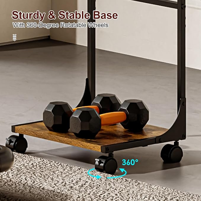Floor Kindle Tablet iPad Stand with 2-Tier Storage Shelves,Angle Height Adjustable iPad Tablet Kindle Holder for Bed with 360-Degree Rotating Wheels, Compatible with 4.7"-13" Kindle Cell Phone iPhone