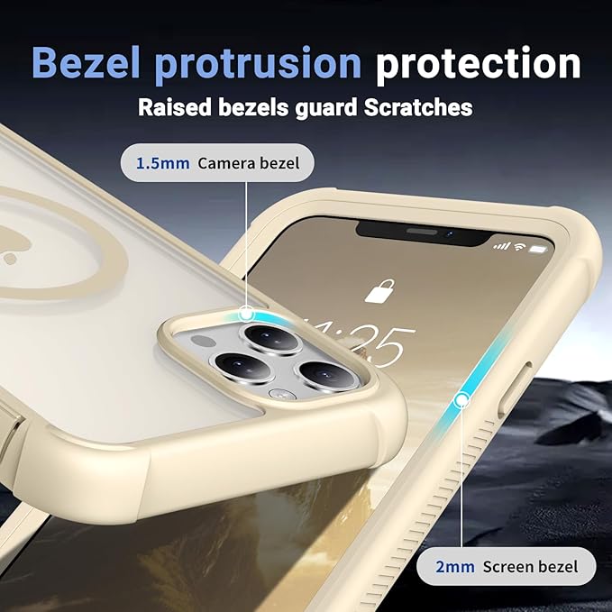 jaroco Magnetic for iPhone 11 Pro Max Case, [Compatible with MagSafe][Military Grade Drop Protection][Heavy Duty Protection][Non-Slip][Shockproof] 2-Layer Durable Bumper Phone Case 6.5''-Antique White