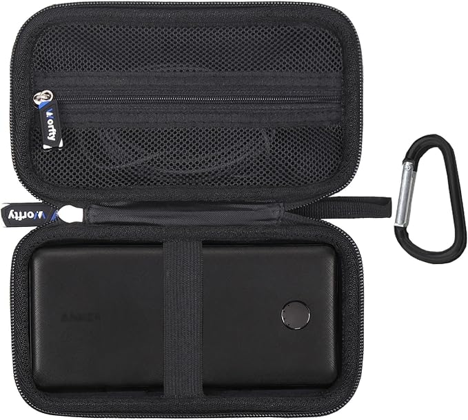 Case for Anker Power Bank(PowerCore 10K) A1229/ VEGER All in One 10000mAh (V1115)/ Belkin 10,000mAh (BPB006) Portable Charger Power Bank - Hard Travel Carrying Storage Bag (Black)