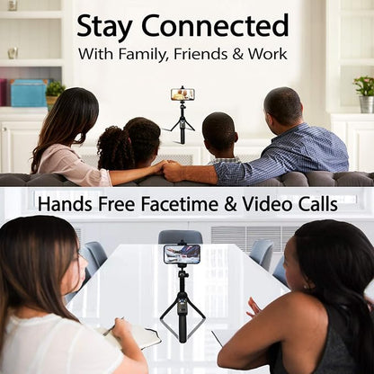 Fugetek 42" Compact Selfie Stick & Tripod, Extendable, Wireless Bluetooth Remote, Lightweight Aluminum, Travel Ready, Compatible with iPhone 14 13 12 Pro Xs Max Xr X 8Plus 7 & Android