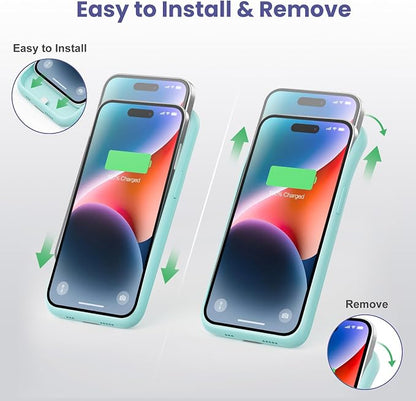 Feob Battery Case for iPhone 14 Pro Max,[2026 Upgraded] 8600mAh Ultra-Slim Portable Extended Charger Case Cover for iPhone 13 Pro Max Charging Case (6.7 Inch)-Green