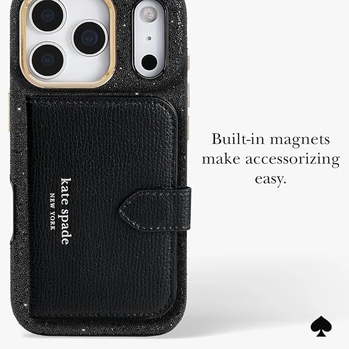 kate spade new york iPhone 17 Pro Case - Compatible with MagSafe - Designer Phone Case - Crystal Pave Nightfall