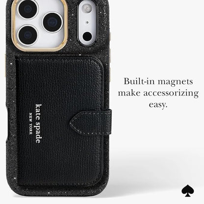 kate spade new york iPhone 17 Pro Case - Compatible with MagSafe - Designer Phone Case - Crystal Pave Nightfall
