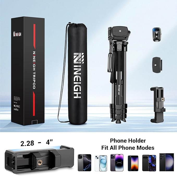 Phone Tripod, 83” Cell Phone Tripod for iPhone, Tall Tripods Selfie Stick with Wireless Remote Extendable Phone Holder Stand for Camera Photo Video Recording