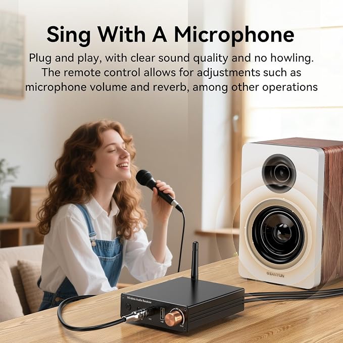 Bluetooth 6.0 Receiver, Bluetooth Audio Adapter with 3.5mm AUX RCA Cable, Wireless Audio Receive Old Stereo/Home Speakers/Wired Headphones/Home Audio Music Streaming Stereo System