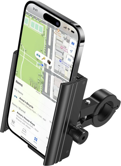 Ubike GPS Bike Phone Mount, Hidden Bicycle Phone Mount Compatible with Apple Find My (iOS Only), Lost Mode, No Monthly Fee, Built-in GPS Tracker Motorcycle Handlebar Clamp for iPhone
