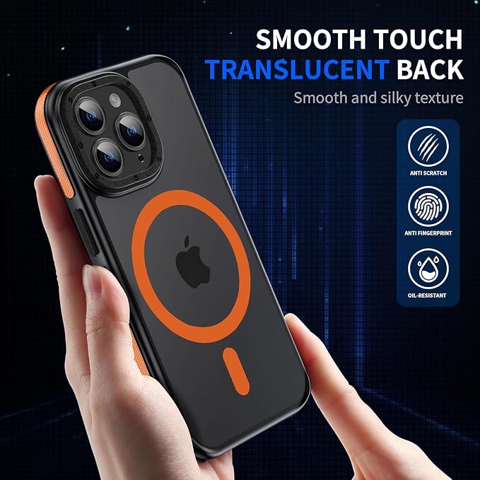 Strong Magnetic case for iPhone 14 pro max [10Ft Military-Grade Protection] Compatible with MagSafe Shockproof Slim Thin Cover 6.7 inch, Bumper Case Orange