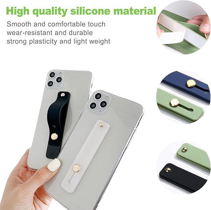 12-Piece Universal Phone Loop Finger Strap Holder, Portable Silicone Grip Strap for Phone Cases, Telescopic Finger Loop (Assorted Colors)