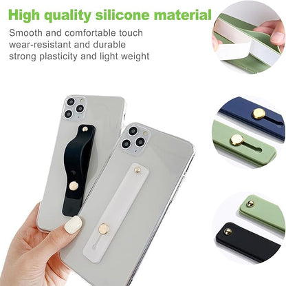 12-Piece Universal Phone Loop Finger Strap Holder, Portable Silicone Grip Strap for Phone Cases, Telescopic Finger Loop (Assorted Colors)