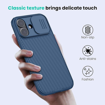 Nillkin for iPhone 17 Case with Slide Camera Cover, Thin Slim Fit, Shockproof Protective, Protector Privacy, Phone Case iPhone 17 Camera Lens Protector 6.3 inch, Blue