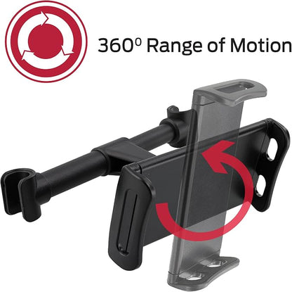 Monster Tablet Mount for Car Headrest, Adjustable Car Tablet Holder for Back Seat Kids, Fits All Tablets up to 7.87” Inches (4”-12” + Sized Tablets), for iPad Pro, Mini, Air, Fire, Galaxy, and More