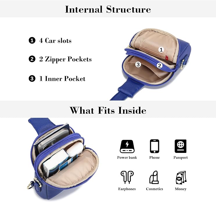 INICAT Small Sling Bag for Women Everyday & Travel Crossbody Bags Lightweight Cross Body Purses Vegan Leather