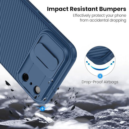 Nillkin for iPhone 17 Pro Case with Slide Camera Cover, Thin Slim Fit, Shockproof Protective, Protector Privacy, Phone Case iPhone 17 Pro Camera Lens Protector 6.3 inch, Blue