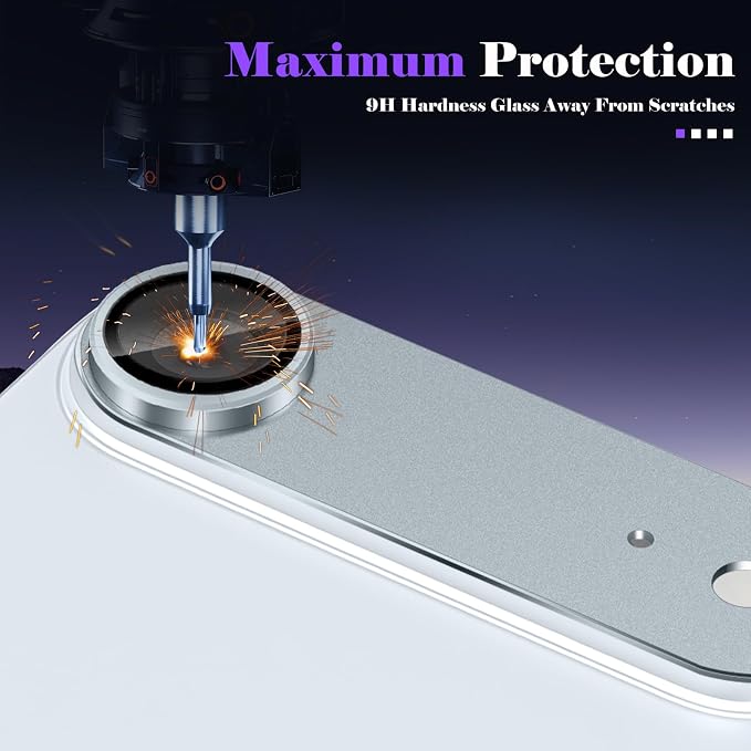 Camera Lens Protector for iPhone Air (iPhone 17 Air) Camera Lens Protector [Strong Adsorption] [Not Easy to Break] Metal Tempered Glass Rear Camera Screen Cover - Titanium Grey