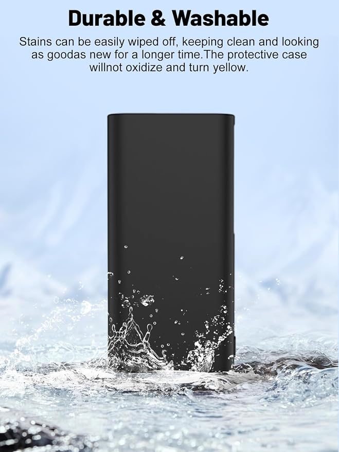 Silicone Protective Case Compatible with OnePlus SuperVooc Power Bank 12,000mAh 100W, Shockproof Cover with LCD Display Visible, Anti-Lost Strap, Precision Cutouts for All-Port Charger (Black)