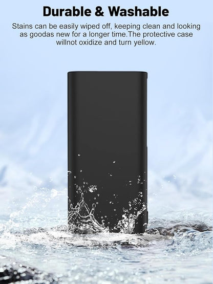 Silicone Protective Case Compatible with OnePlus SuperVooc Power Bank 12,000mAh 100W, Shockproof Cover with LCD Display Visible, Anti-Lost Strap, Precision Cutouts for All-Port Charger (Black)