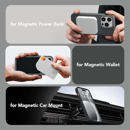 GONEZ for iPhone 14 Pro Case, Compatible with Magsafe, with Screen Protector + Camera Lens Protector, Soft Anti-Scratch Microfiber Lining, Shockproof Liquid Silicone Phone Cover, Dark Grey