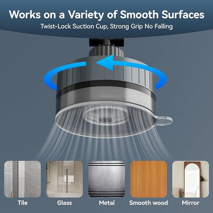 Shower Phone Holder Waterproof, 480° Rotating Twist-Lock Suction Phone Holder for Shower, Anti-Fog & Sensitive Touch Screen Case, Fit Smartphone with Case up to 6.9"