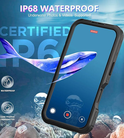 for iPhone 16 Case Waterproof | Full Body Shockproof Dust Proof Phone Case Cover with Screen Protector - Clear