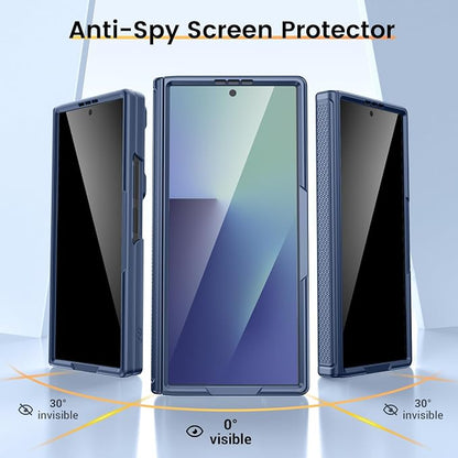 VEGO for Z-Fold7-Case: Galaxy Z Fold 7 Case with Slide Camera Cover,Blue | Built-in Privacy Screen Protector[Adjustable Kickstand] Full Body Drop Protection Case for Samsung Galaxy Fold 7 5G 2025