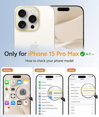 FNTCASE for iPhone 15 Pro Max Case: [Compatible with Magsafe] Translucent Matte Cases with [Full Camera Protection] [Screen Protector] Military Grade Shockproof Protective Phone Cover - Off White
