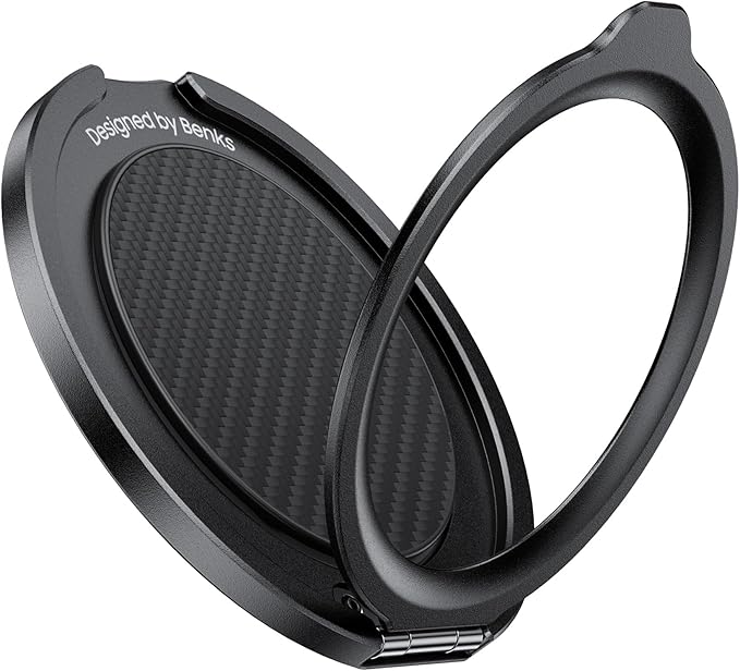 BENKS Magnetic Phone Grip Ring Holder Stand for Magsafe, 360° Rotation Adjustable Cell Phone Stand for iPhone 17/16/15/14/13/12 Series, Smartphone Accessories, Black