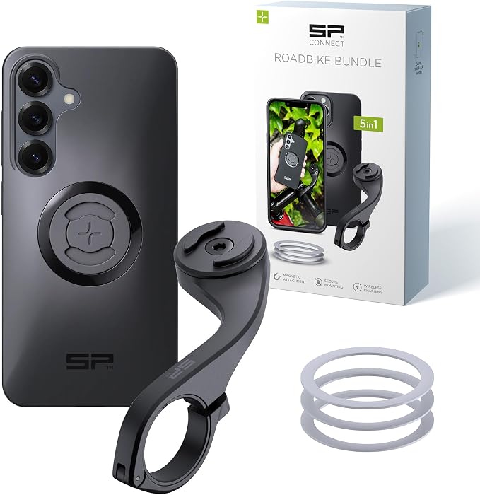 SP CONNECT Road Bike Bundle | SPC+ | Compatible with Samsung S25 | Bike Phone Mount | Bicycle Accessories and Bike Phone Holder | Cell Phone Holder Black