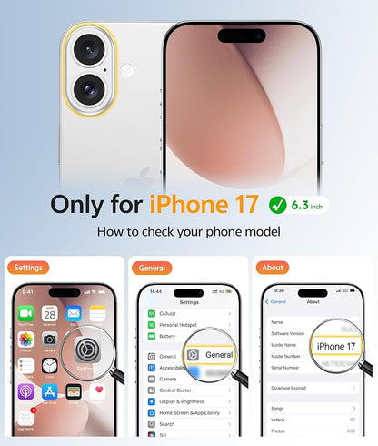 FNTCASE for iPhone 17 Case: [Compatible with Magsafe] Translucent Matte Cases with [Full Camera Protection] [Screen Protector] Military Grade Shockproof Protective Phone Cover - Desert Gold