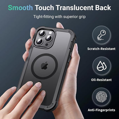 jaroco Magnetic for iPhone 13 Pro Case, [Compatible with MagSafe][Military Grade Drop Protection][Heavy Duty Protection][Non-Slip][Shockproof] 2-Layer Durable Bumper Phone Case 6.1''-Black