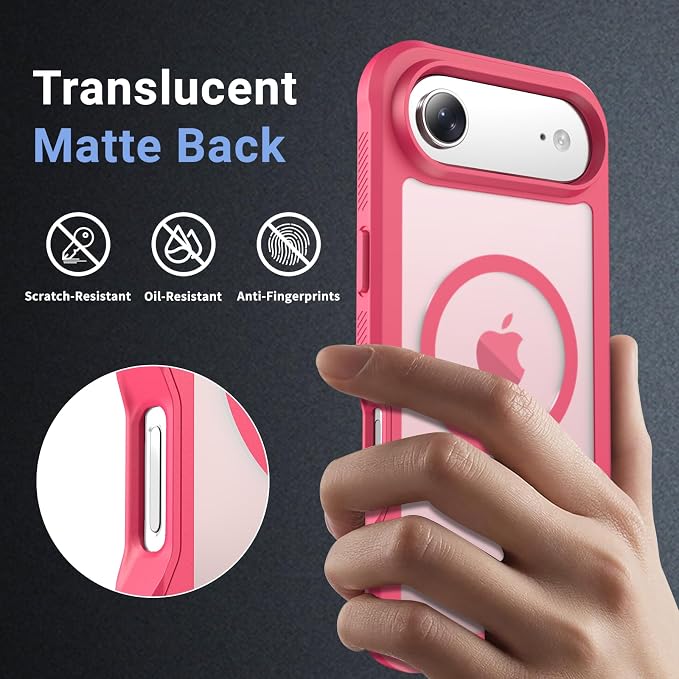 jaroco Magnetic for iPhone Air Case, [Compatible with MagSafe][Military Grade Drop Protection][Heavy Duty Protection][Non-Slip][Shockproof] 2-Layer Durable Bumper Phone Case 6.5''-Rose