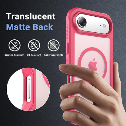 jaroco Magnetic for iPhone Air Case, [Compatible with MagSafe][Military Grade Drop Protection][Heavy Duty Protection][Non-Slip][Shockproof] 2-Layer Durable Bumper Phone Case 6.5''-Rose