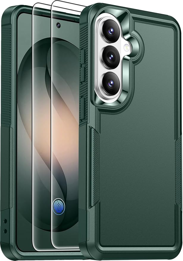 Red2Fire for Samsung Galaxy S26 Case 6.3 Inch, [Military Grade Drop Protection][2 Pack Screen Protectors] Heavy Duty Full Body Shockproof Non-Slip Phone Case,Dark Green