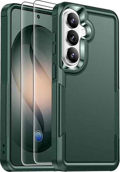 Red2Fire for Samsung Galaxy S26 Case 6.3 Inch, [Military Grade Drop Protection][2 Pack Screen Protectors] Heavy Duty Full Body Shockproof Non-Slip Phone Case,Dark Green