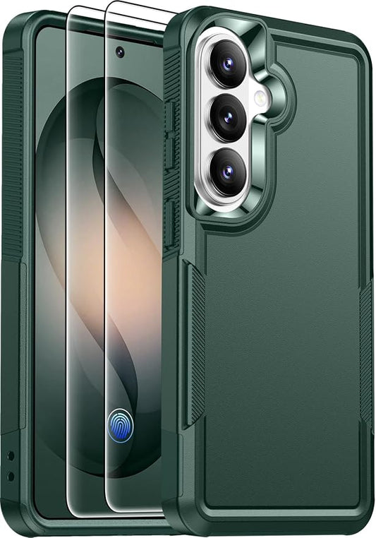 Red2Fire for Samsung Galaxy S26 Case 6.3 Inch, [Military Grade Drop Protection][2 Pack Screen Protectors] Heavy Duty Full Body Shockproof Non-Slip Phone Case,Dark Green