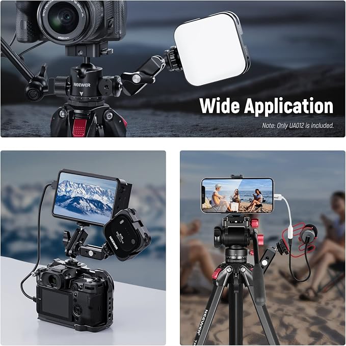 NEEWER Flexible Articulating Magic Arm with Dual Ball Heads, CNC Machined Aluminum Alloy with 1/4" Screws&Holes for Camera Monitor, LED Light, Microphone, Tripod, Compatible with SmallRig Cage, UA012