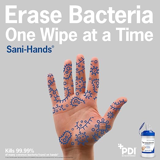 PDI SaniHands ALC Antimicrobial Alcohol Gel Hand Wipe, 135 Per Canister