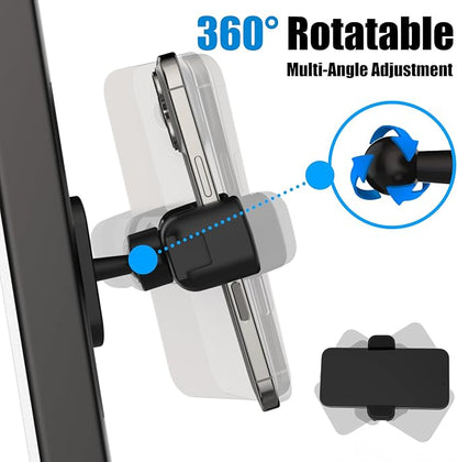 Magnetic Phone Holder for Gym Golf Cart Powerful Magnetic Base Works on Any Metal Surface Ideal for Workout Recording 360° Rotatable Gym Magnet Phone Mount Cradles Compatible with 4-7" Phones