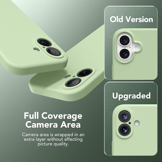 Magnetic for iPhone 16 Plus Case, Compatible with MagSafe, [Full Camera Protection][Screen Protector] Silicone Shockproof Protective Phone Case for iPhone 16 Plus 6.7", Matcha