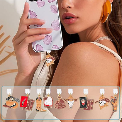 7-10Pcs Dust Plug Charm Type C with Alloy Pendants Cute Cell Phone Charms for Most Type C Phone,Readers Device