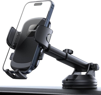 Lamicall Car Phone Mount - [Strongest Military-Grade Suction Cup] 360° Rotation Phone Holders for Your Car Quick Release Adjustable Phone Mount for Car Dashboard for iPhone 17 16 Pro Max Galaxy Truck