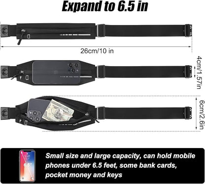2 PCS Slim Running Belt Fanny Pack Running Phone Holder Runners Pouch Waist Pack for Workout Money Belt Running Gift Gear Accessories for Women Men Walking Hiking Cycling