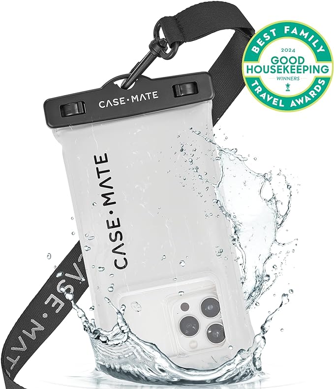 Case-Mate IP68 Waterproof Phone Pouch - Floating Waterproof Phone Case with Crossbody Lanyard - Beach Cruise Ship Travel Essentials - Compatible with All Devices - Touchscreen Friendly - Sand Dollar