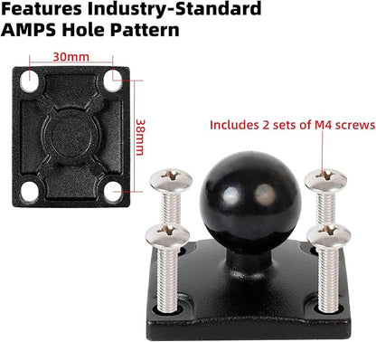 Universal Phone Mount Holder for Car, Truck, Boat - Vibration Dampener, Aluminum AMPS Square Base, Medium Arm, 1s Quick Lock/Release, Camera Friendly, Fits 4.7-7.2" Smartphones