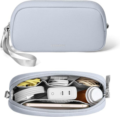 tomtoc Electronics Organizer Travel Case, Cable Organizer for Essentials | Water Resistant Tech Pouch Accessories Travel Bag Carry Storage for Cord, Phone, Cables, Airpods, USB Drive, Daily Items
